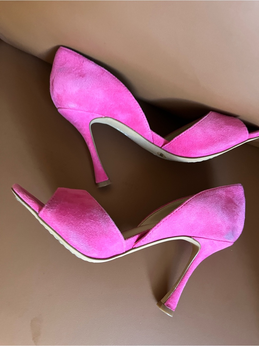 Vince Camuto Heels Open-Toe Hot Pink Suede size 6.5 - Picture 6 of 11